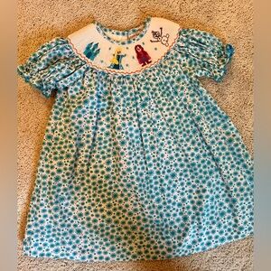 Three Sisters smocked Frozen dress, size 24 months